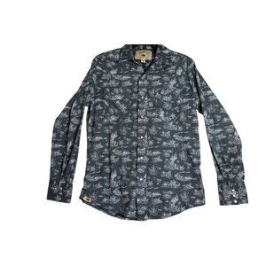 Western Aloha L/S Floral Hawaiian Pearl Snap Western Shirt Mens Medium
